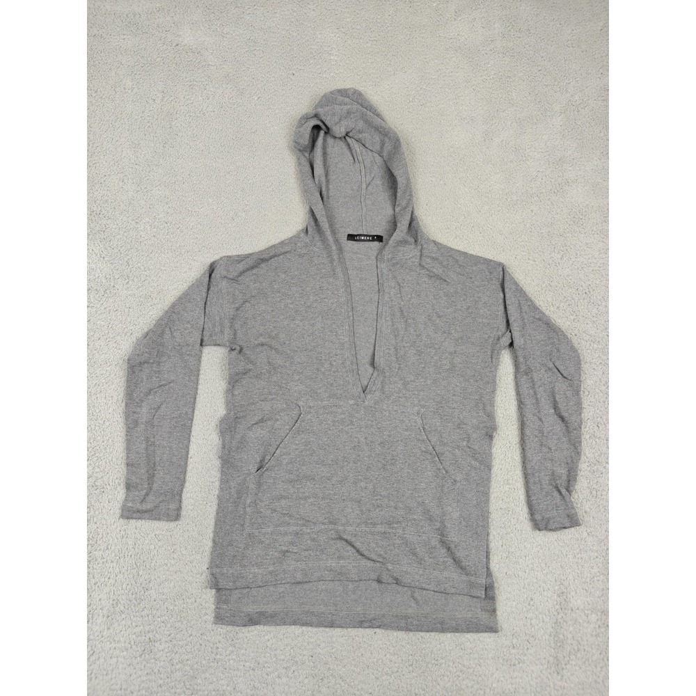 Leimere Hoodie Womens Small Gray Cashmere‎ Blend Lightweight Pullover Pockets